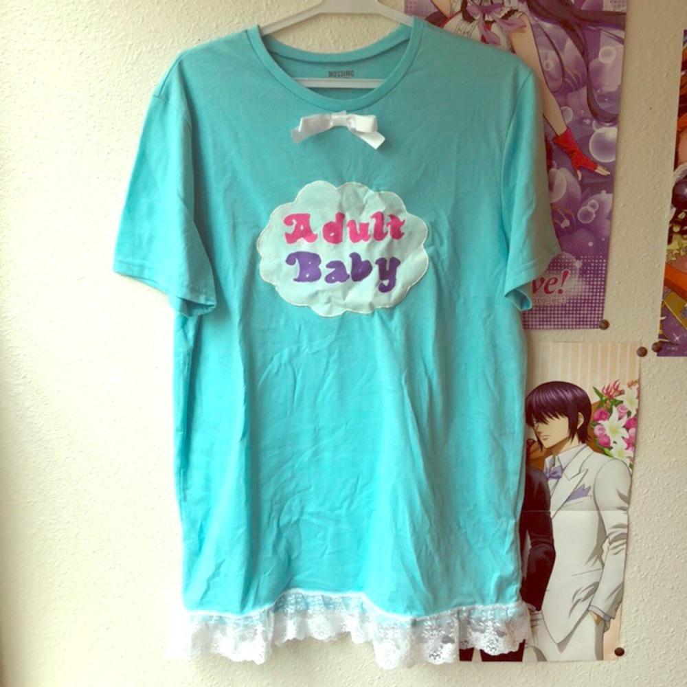 Handmade Adult Baby Blue T-shirt Dress